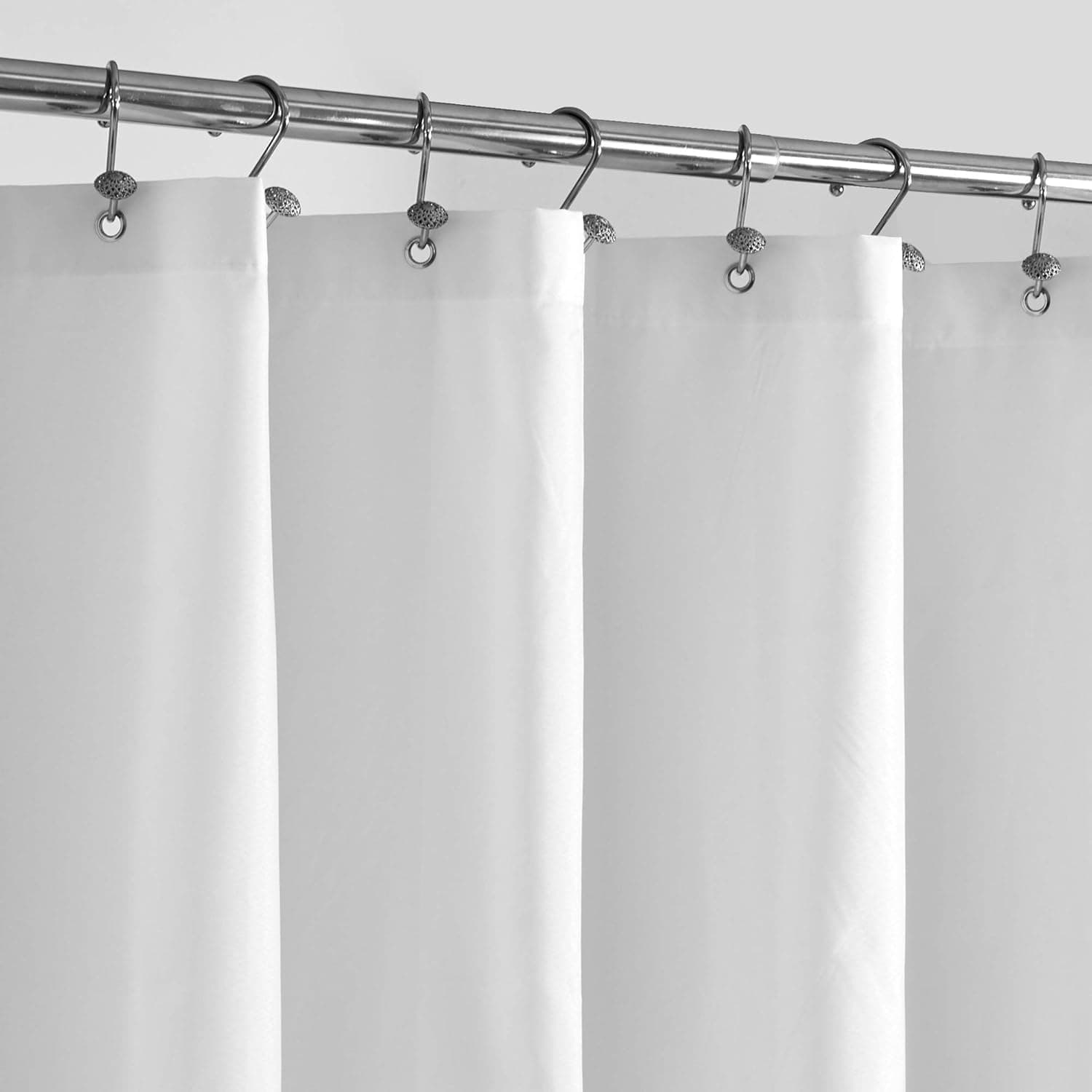 ALYVIA SPRING Waterproof Fabric Shower Curtain Liner with 3 Magnets, White