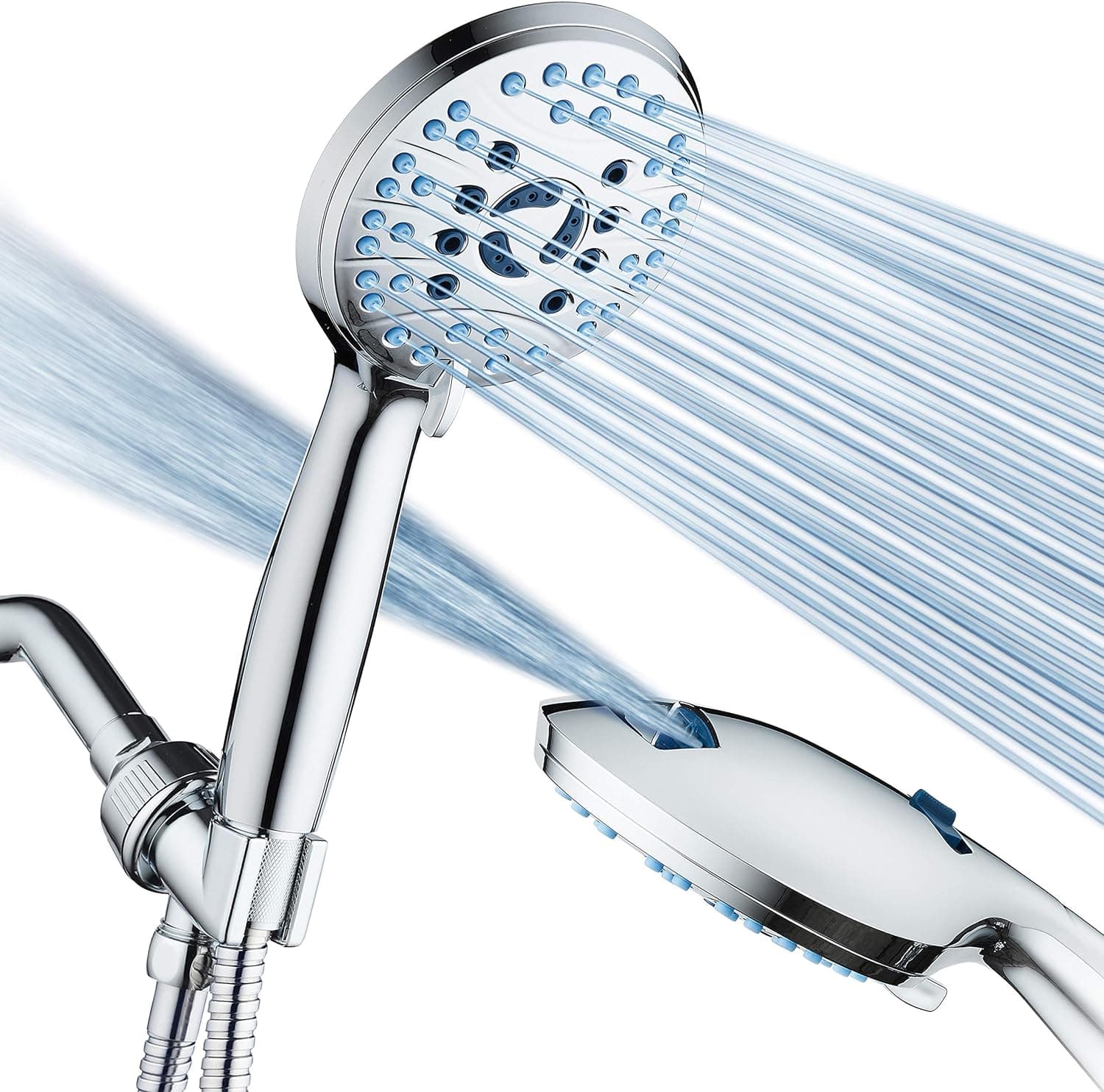 AquaCare High Pressure 8-mode Handheld Shower Head with 6 ft Stainless Hose